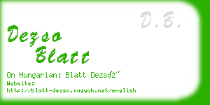 dezso blatt business card